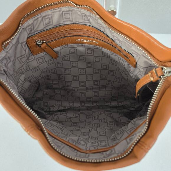 Liz Claiborne Tan Zipper Closure Satchel Shoulder Bag / Purse with Tassel Detail - Picture 5 of 14